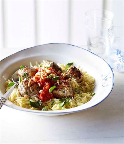 Orzo With Pork Meatballs Recipe Pork Meatballs Greek Recipes Recipes