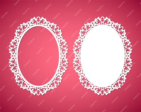 Premium Vector Laser Cut Abstract Oval Frames With Swirls Ornament