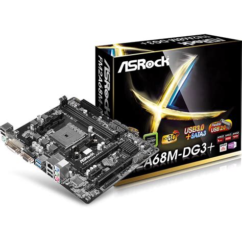ASRock FM2A68M-DG3+ AMD A68H So.FM2+ Dual Channel DDR3 mATX Retail ...