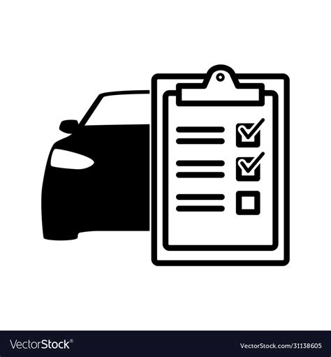 Modern Car Check Checklist Sign Icon Royalty Free Vector