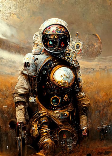 Steampunk Astronaut Poster Picture Metal Print Paint By