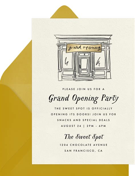 Grand Gold Opening Invitations | Greenvelope.com