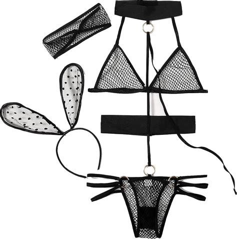 Women S Sexy Bunny Cosplay Lingerie Naughty Fishnet Teddy Bodysuit Bandage Bikini Roleplay