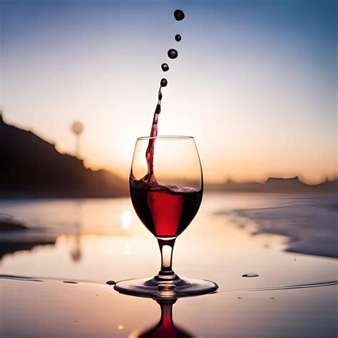 Premium Ai Image A Glass Of Wine Is Being Poured Into A Glass On A Beach