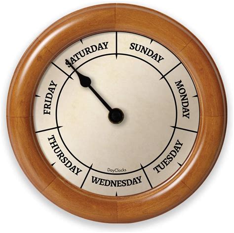 Dayclocks Classic Day Clock Day Of The Week Clock Day To Day Clock With Noon And Midnight