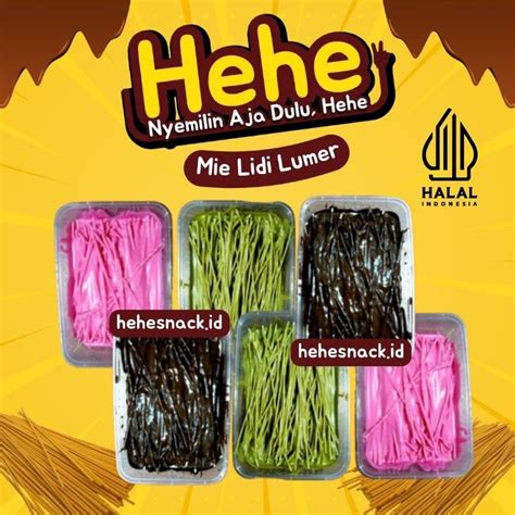 Jual HEHESNACK Mie Lidi Coklat Lumer Aneka Rasa Manis Premium Kemasan