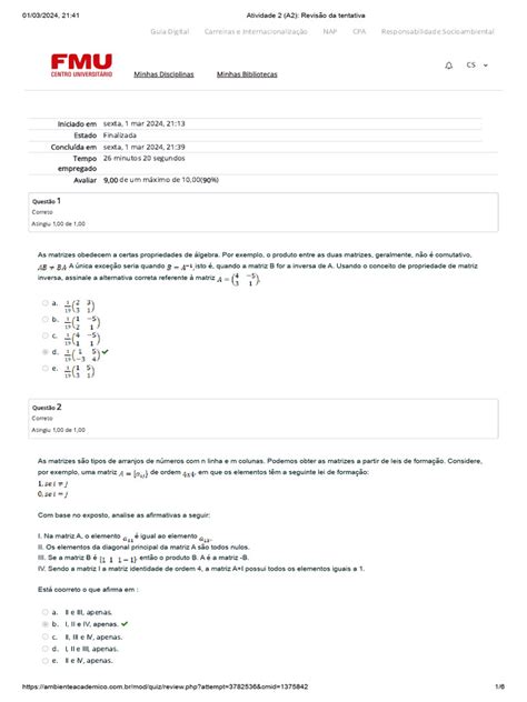 Atividade 2 A2 Álgebra Linear Computacional Pdf Matriz