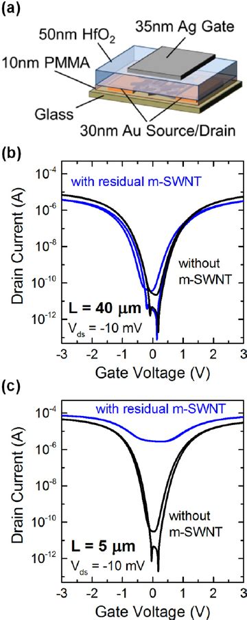 A Schematic Illustration Of Bottom Contacttop Gate Transistor With A