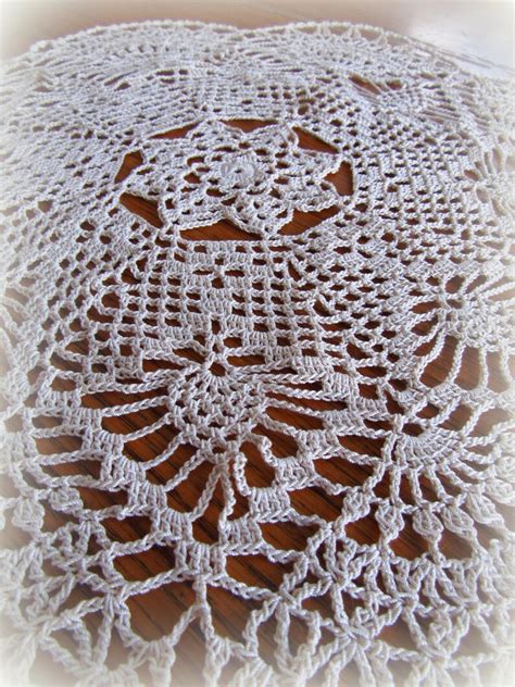 Ecru Star Flower Pineapple Crochet Doily With Lovely Etsy