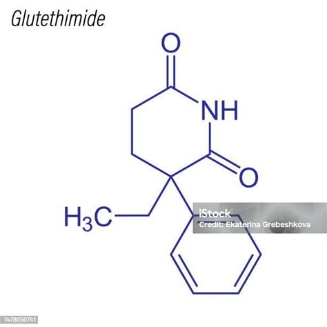 Vector Skeletal Formula Of Glutethimide Drug Chemical Molecule Stock Illustration - Download ...