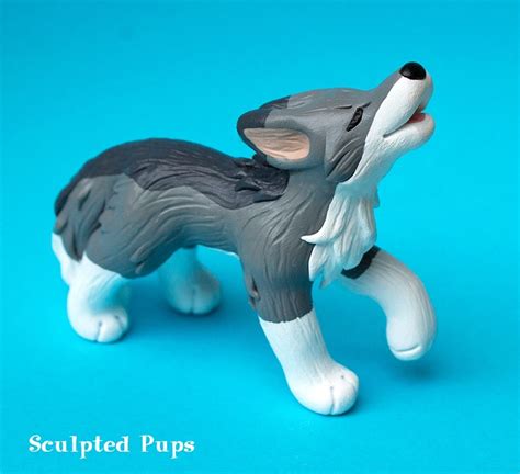 Howling gray wolf sculpture by SculptedPups on DeviantArt