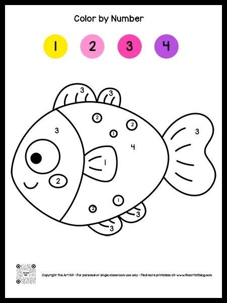 Easy Color By Numbers Coloring Pages