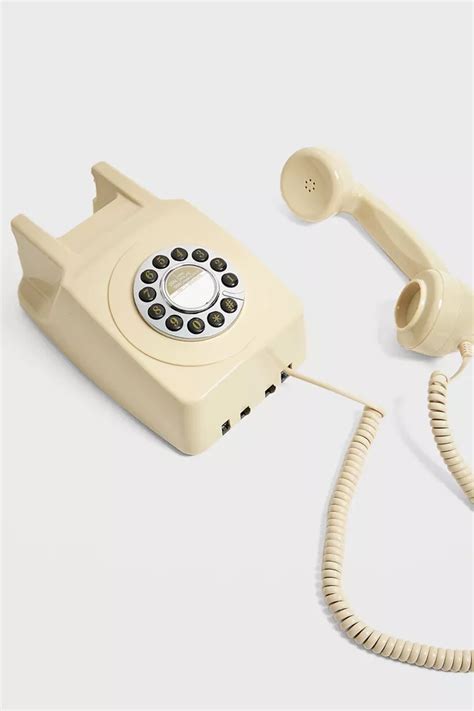 Gpo 746 Retro Push Button Dial Landline Wall Mount Phone Urban Outfitters