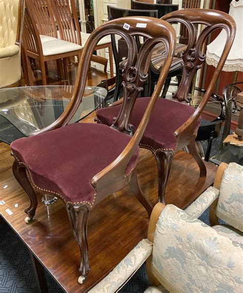 PAIR OF VICTORIAN SPOON BACK CHAIRS Southgate Auction Rooms