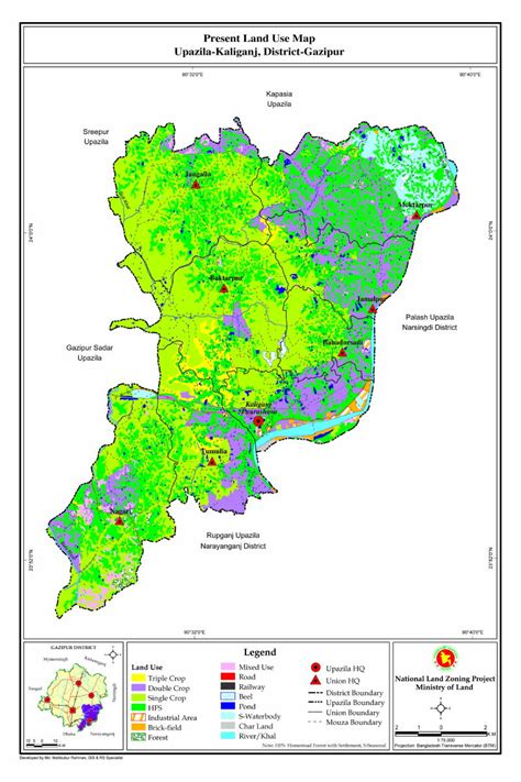 Mouza Map And 3 Detailed Maps Of Kaliganj Upazila Gazipur Bangladesh