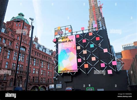 Digital Street Art electronic billboard and poster on side of building ...