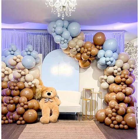 Brown Dan Blue Balloon Garland Double Stuffed Nude Indonesia Ubuy