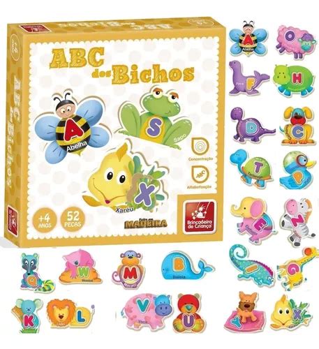 Brinquedo Educativo Madeira Alfabeto Abc Dos Bichos Animais Mercadolivre