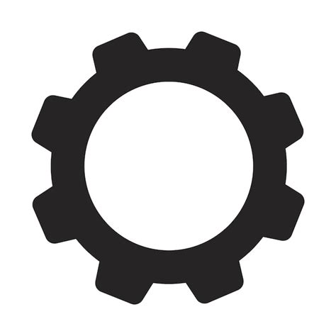 Premium Vector Single Gear Flat Monochrome Isolated Vector Object