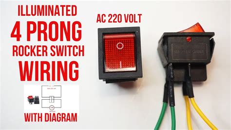 How To Wire Illuminated 4 Prong Rocker Switch Easily And Safely With Wiring Diagram Youtube