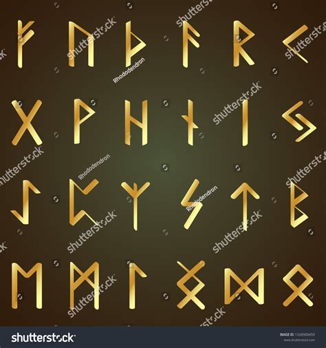 Illustration Runic Alphabet Stock Vector Royalty Free 1328900459