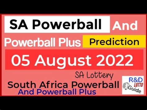 Sa Powerball Powerball Plus Predictions For August R D Lotto