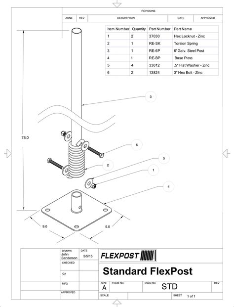 Surface Mount Flexible Sign Post and Base 6.5' | StopSignsandMore.com