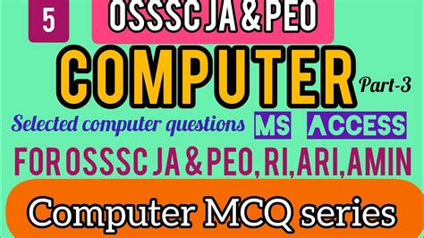 Top Computer Mcqs On Ms Access Sure Shot Computer Mcqs Ossc