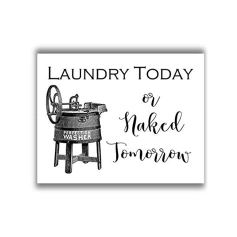 Amazon Laundry Today Or Naked Tomorrow Print Funny Bathroom Quote Laundry Room Decor