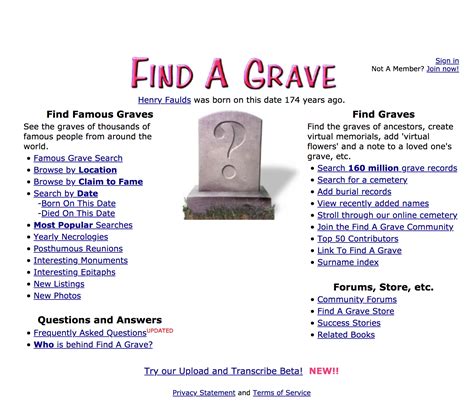 Original Find A Grave 1995 2018 Find A Grave Memorial