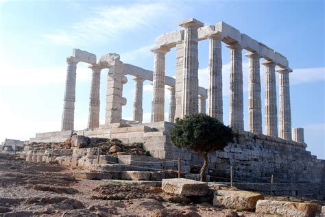 Greece Temple Of Poseidon Ancient Athens Temple Ruin Stone