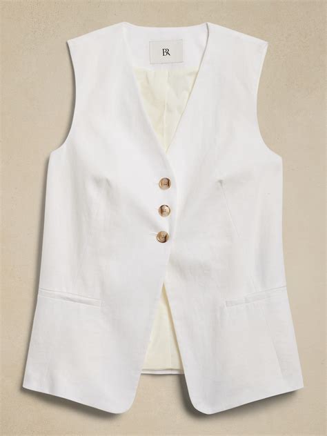 Lina Linen Vest Banana Republic