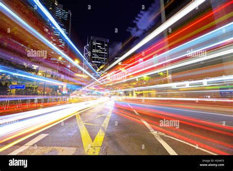 Modern city at night Stock Photo - Alamy