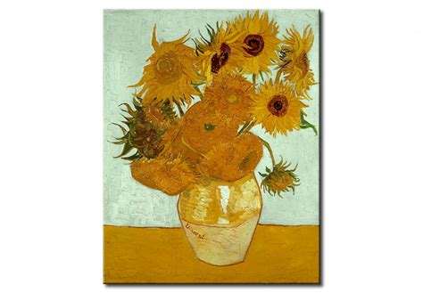 Cuadro famoso Doce girasoles en un jarrón Vincent van Gogh Pintores