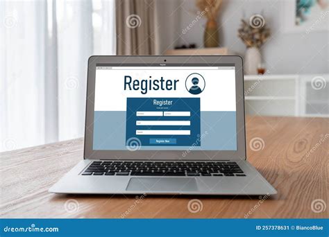 Online Registration Form For Modish Form Filling Stock Image Image Of