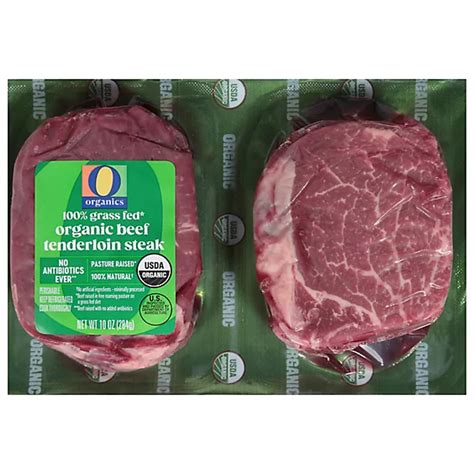 O Organics Grass Fed Beef Steak Tenderloin 10 Oz Safeway