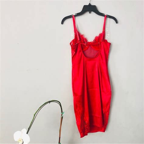 Tic Toc Intimates Sleepwear Sexy Red Lace Lingerie Peekaboo Spandex Dress Poshmark