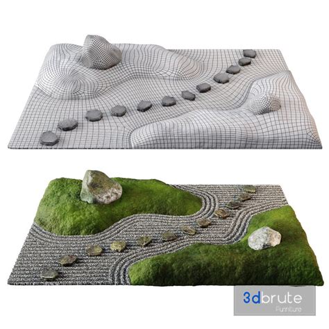 Japanese Stone Garden 02 3d model Buy Download 3dbrute