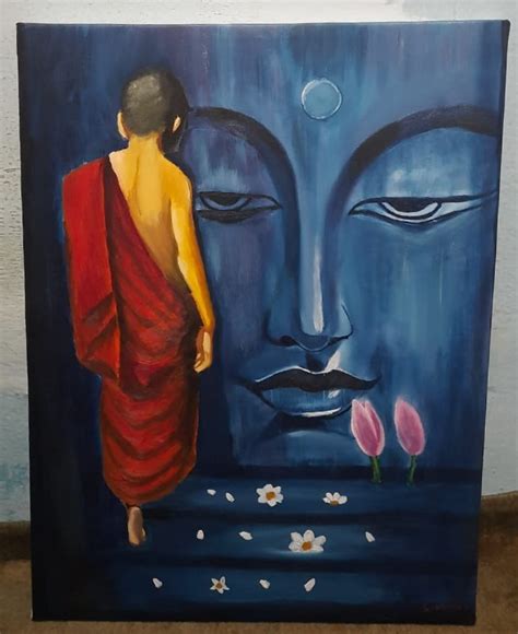 lord buddha oil painting path to enlightenment - Chitragraphy