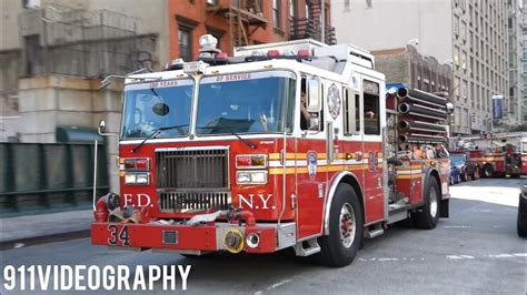 FDNY Engine 34 and Tower Ladder 21 Responding - YouTube