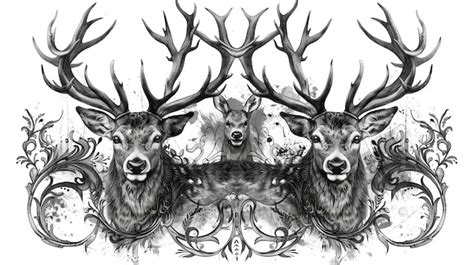 Premium Photo A Majestic And Detailed Drawing Of A Deers Head With