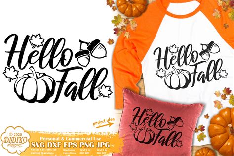 Hello Fall SVG 3 Fall Sign SVG Hello Autumn SVG DIDIKO Designs