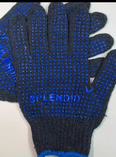 Plain Pvc Dotted Knitted Gloves 6 10 Inches Finger Type Full