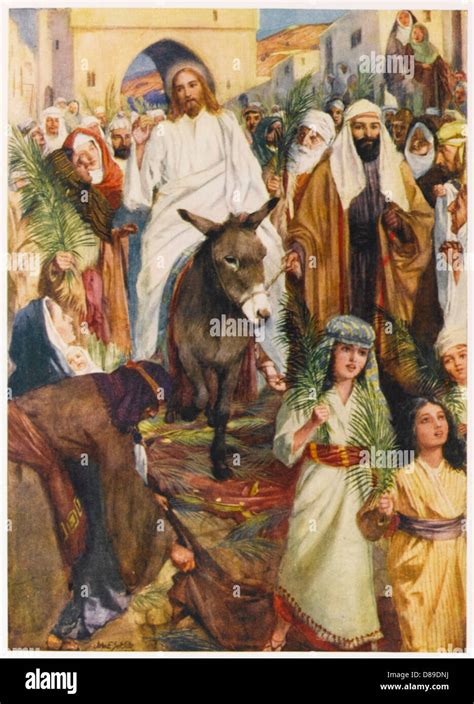 Jesus Into Jerusalem Stock Photo Alamy