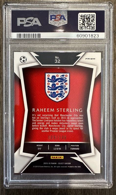 Select Raheem Sterling Psa Orange Prizm Red Jersey