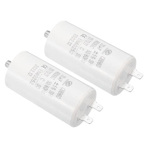 Uxcell CBB60 20uF Run Capacitor 2Pcs AC450V 2 Pins 50 60Hz With M8