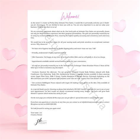Salon New Client Welcome Letter 5