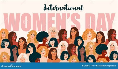 International Womens Day Vector Illustration With Women Different