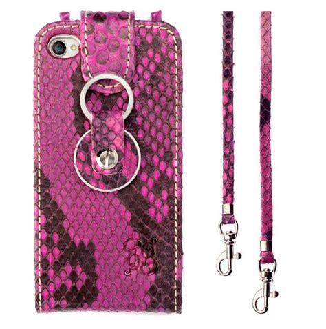 Funda modelo Lydia Finger 360 en auténtica piel de pitón color FUCSIA