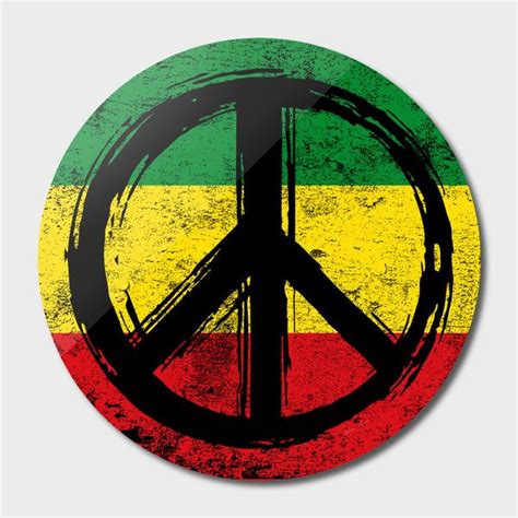 Discover Flag Of Rastafari With Peace Symbol Reggae Colors Exclusive